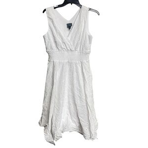 New Rabbit Rabbit Rabbit Eyelet Cutout‎ Sleeveless Summer Dress in White